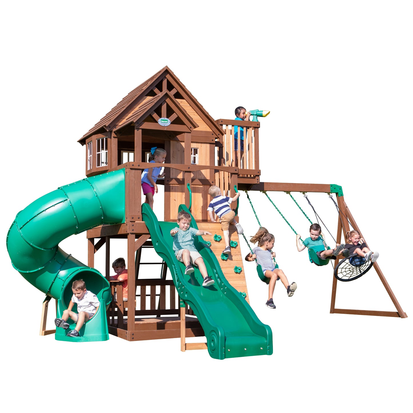 Skyfort II Playset with Spiral Tube Slide