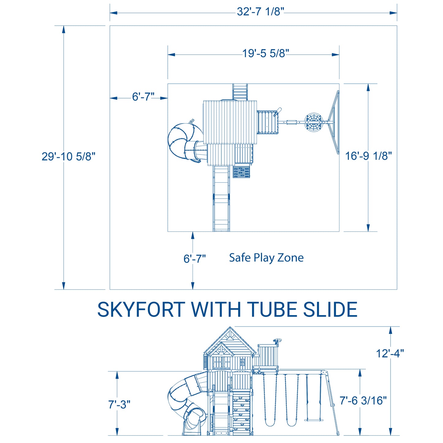 Skyfort II Playset with Spiral Tube Slide