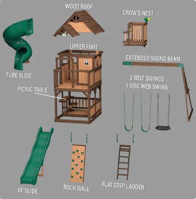 Skyfort II Playset with Spiral Tube Slide