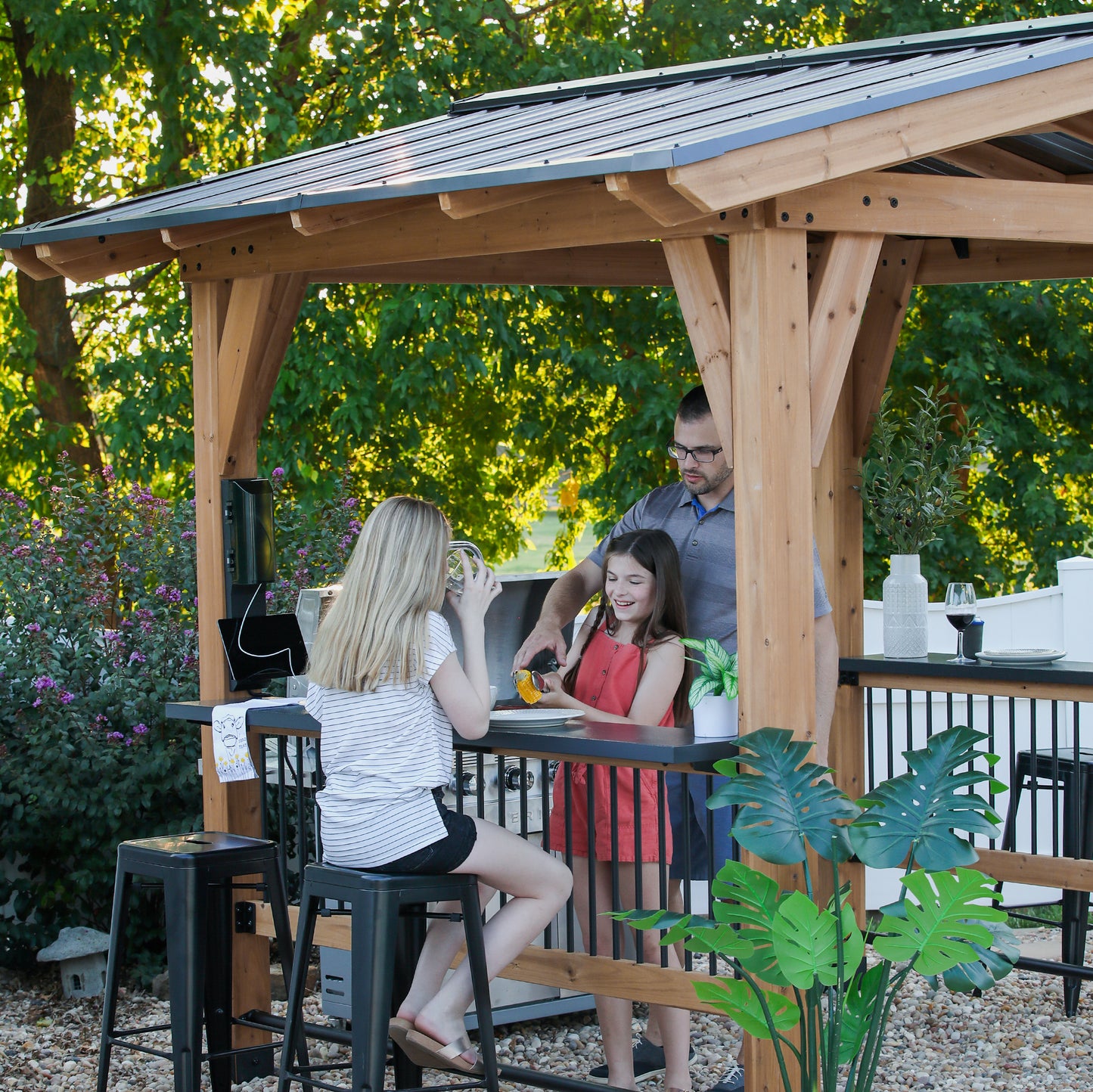 Granada Grill Gazebo with Outdoor Bar