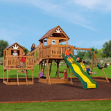 Malibu Wooden Playset with Clubhouse and Swings