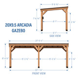 9.5' x 20' Arcadia Wooden Canopy Gazebo Kit for Sale