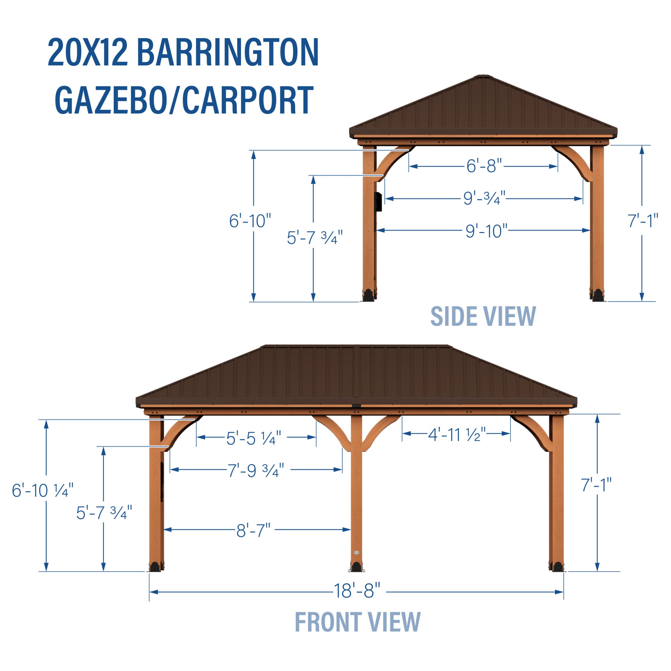 12' x 20' Barrington Gazebo - Fit N Fun Backyards