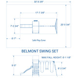 Belmont Wooden Playset with Swings
