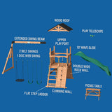 Endeavor II Wooden Playset with Rock Wall