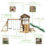 Endeavor II Wooden Playset with Rock Wall