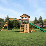 Endeavor II Wooden Playset with Rock Wall