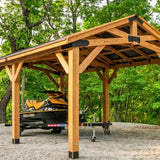 12' x 20' Norwood Wooden Gazebo Carport
