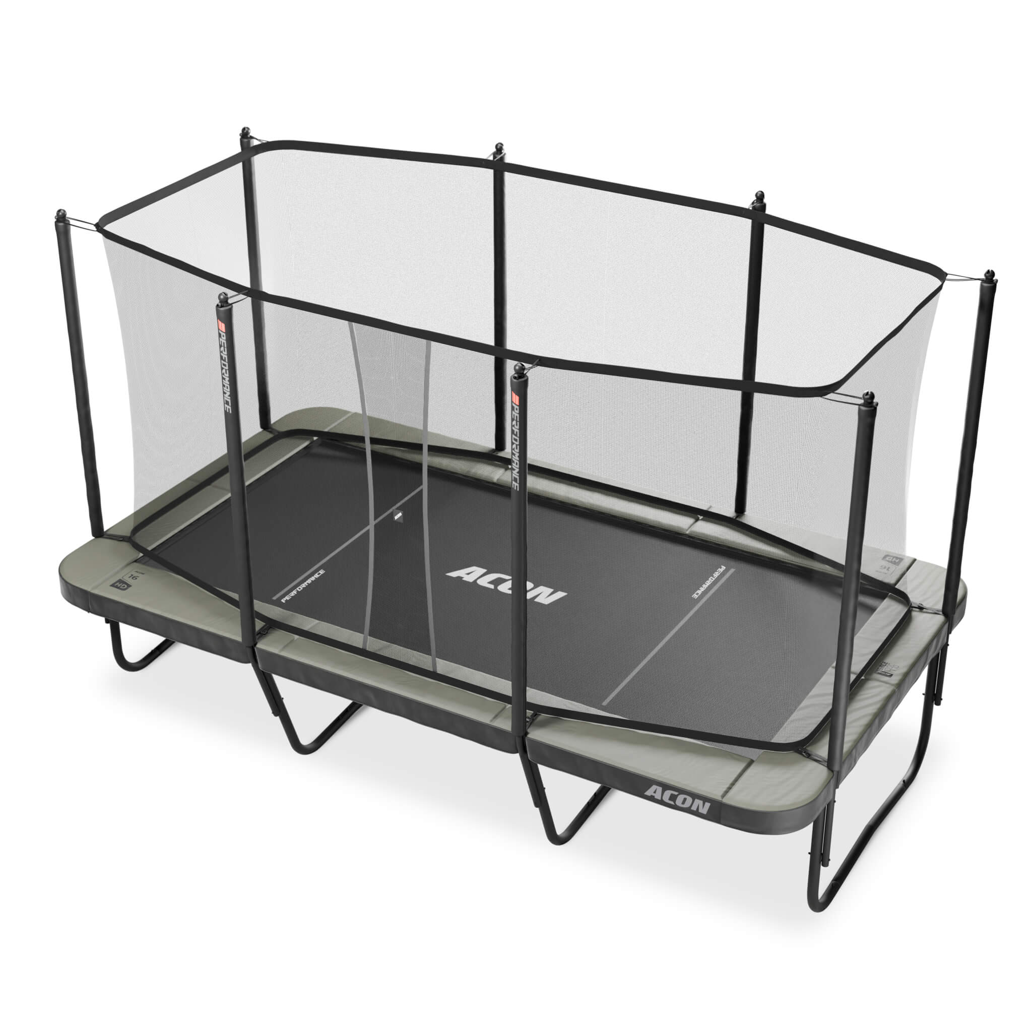 ACON 16 HD PRO Rectangular Trampoline with Net & Ladder - bearplaygrounds