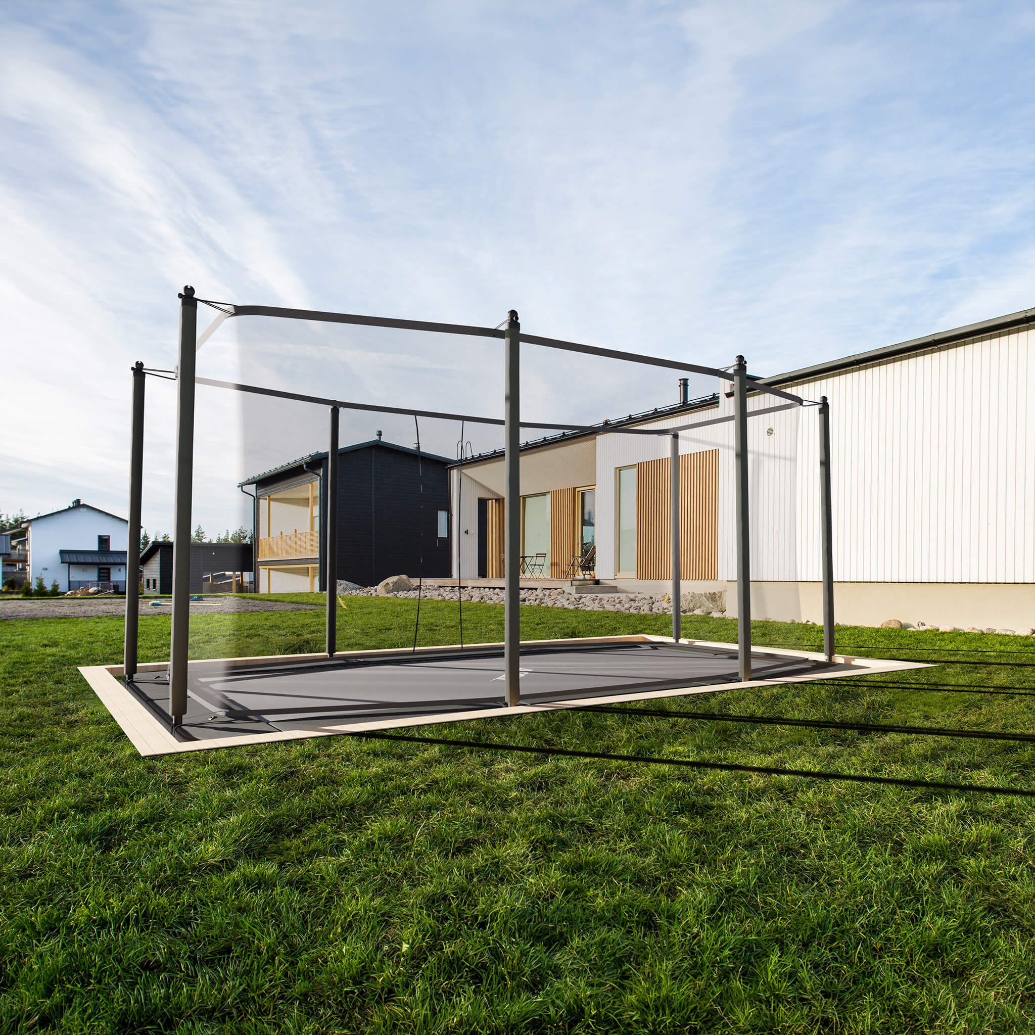 ACON 16 HD PRO Rectangular Trampoline with Net & Ladder - bearplaygrounds