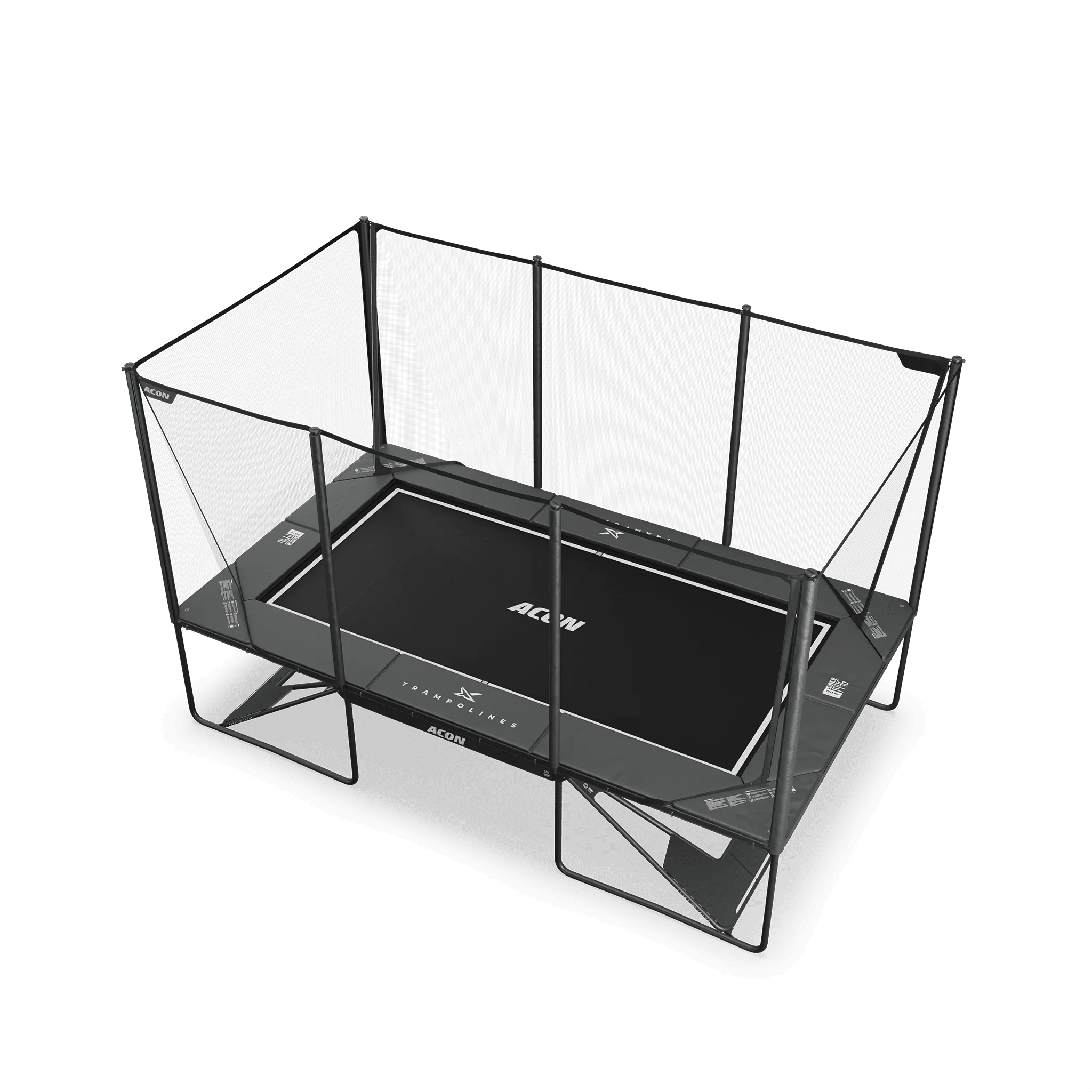 ACON X 17ft Rectangular Trampoline with Net & Ladder - bearplaygrounds
