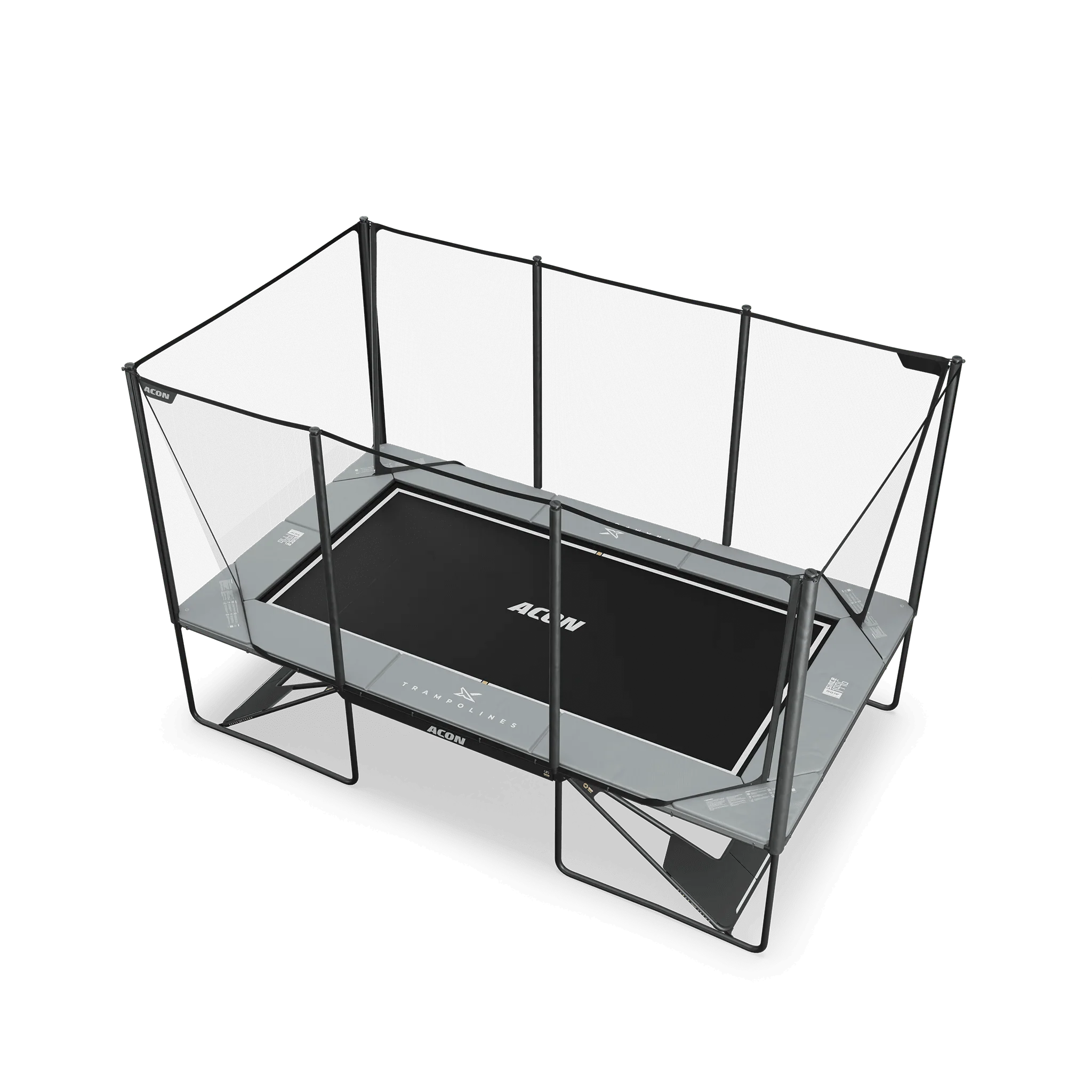 ACON X 17ft Rectangular Trampoline with Net & Ladder - bearplaygrounds