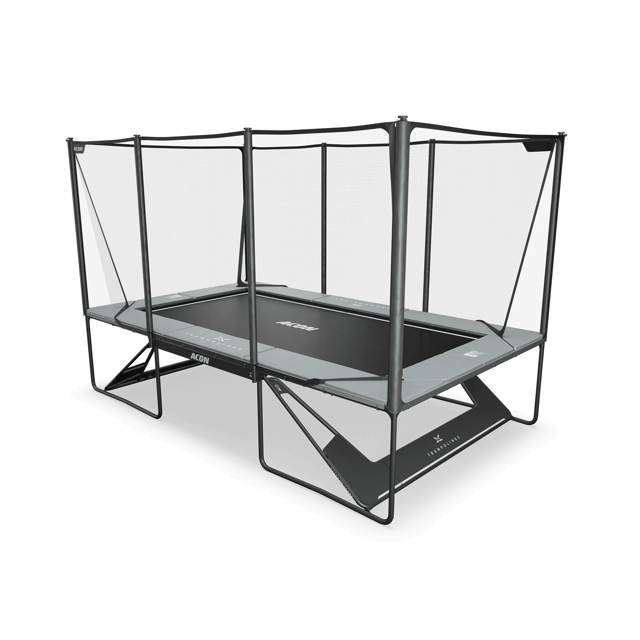 ACON X 17ft Rectangular Trampoline with Net & Ladder - bearplaygrounds
