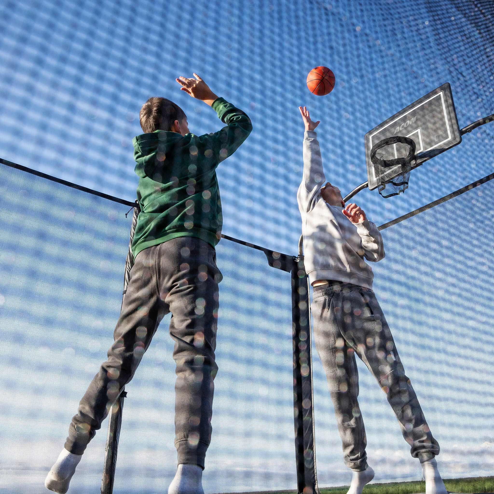 ACON X 17ft Rectangular Trampoline with Net & Ladder - bearplaygrounds