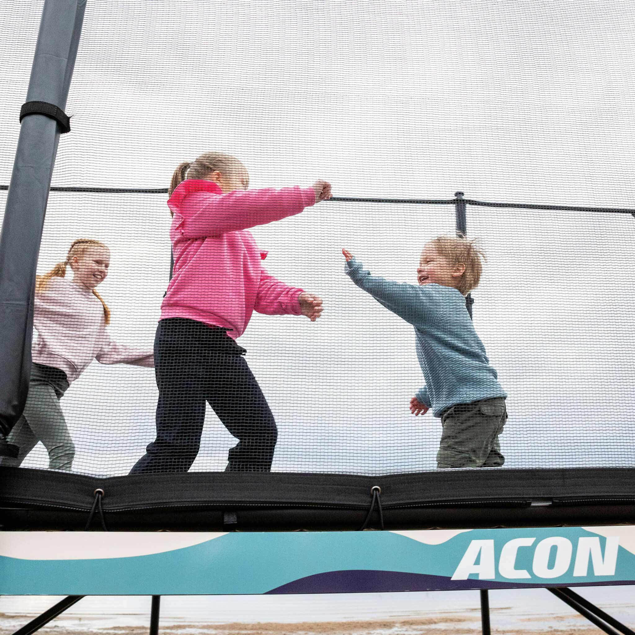 ACON X 17ft Rectangular Trampoline with Net & Ladder - bearplaygrounds