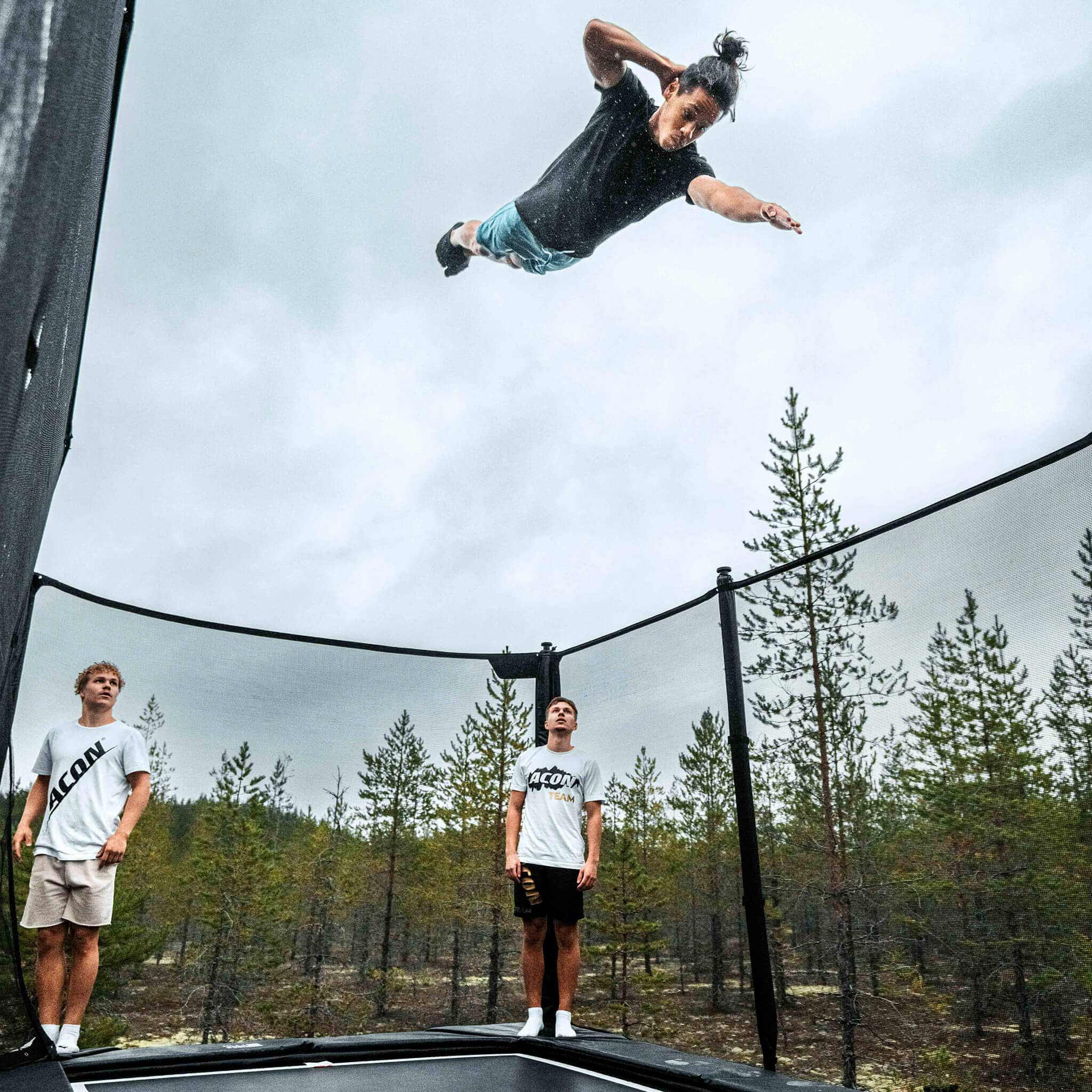 ACON X 17ft Rectangular Trampoline with Net & Ladder - bearplaygrounds