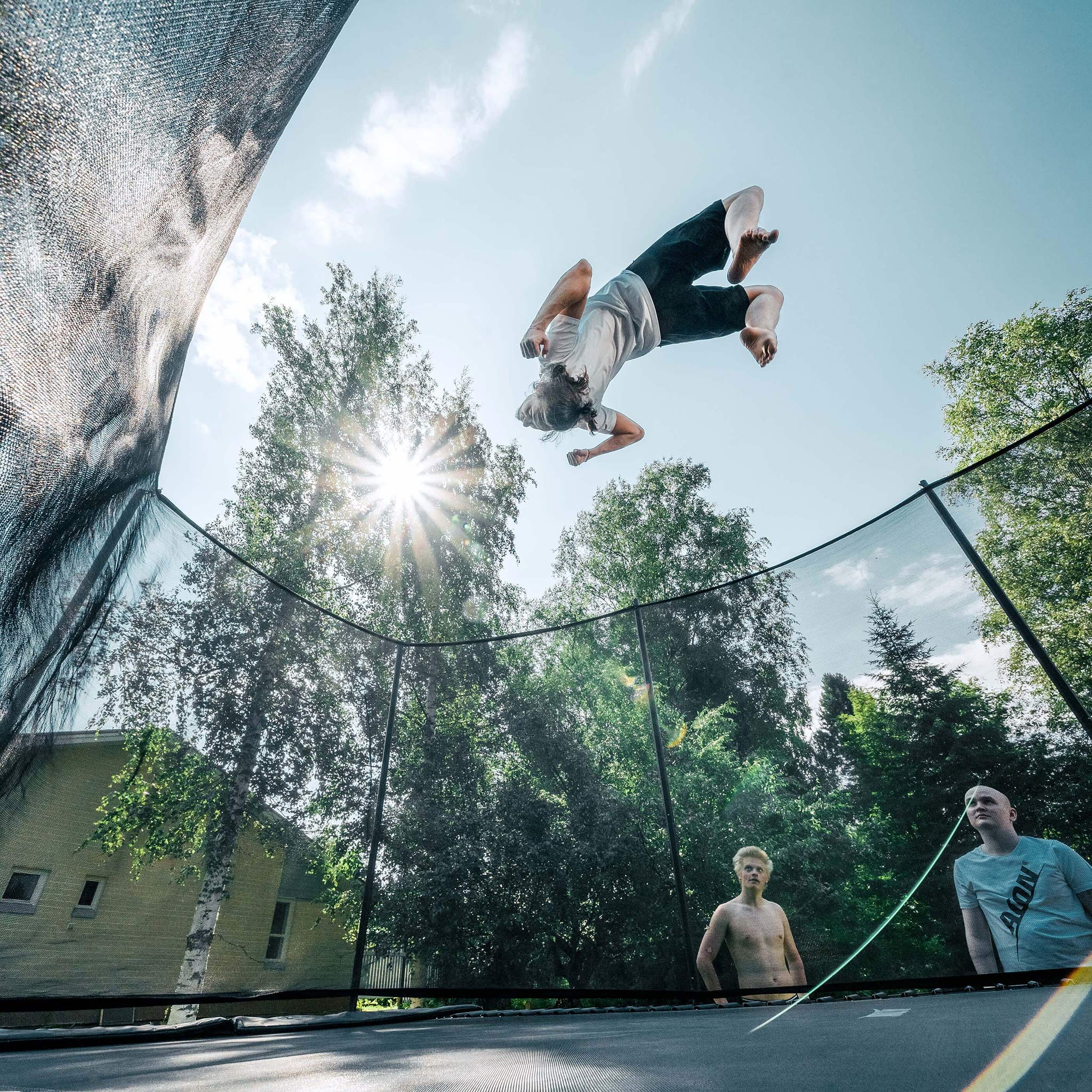 ACON 16 HD PRO Rectangular Trampoline with Net & Ladder - bearplaygrounds